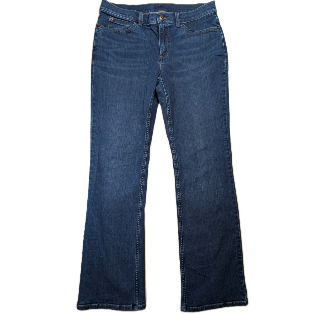 Duluth Trading Company Straight Leg Jeans Women's 8x31 Medium Wash Stretch Denim